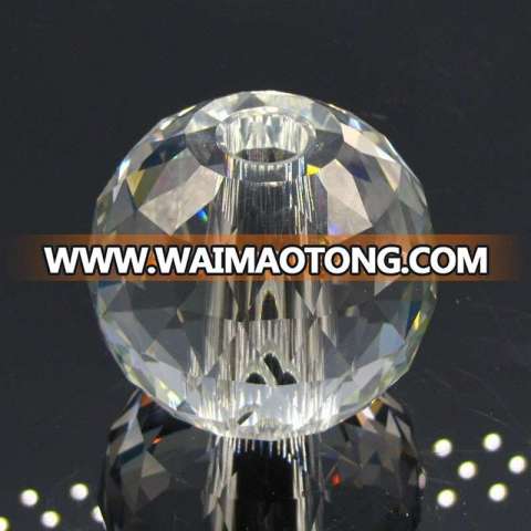 Faceted crystal glass ball with hole for table lamp,house decoration