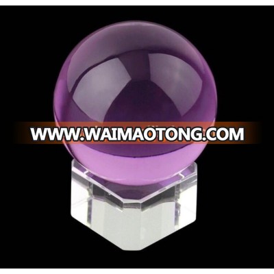 Clear purple glass crystal ball , fengshui crystal ball for home decoration